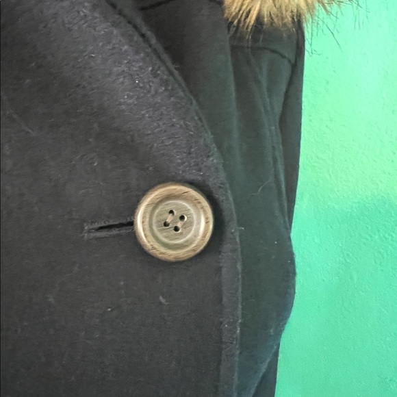 dELIA’S Wool Coat with Faux Fur hood - Picture 5 of 13